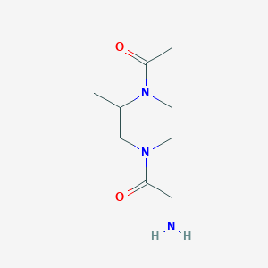 molecular formula C9H17N3O2 B7932138 1-(4-Acetyl-3-methyl-piperazin-1-yl)-2-amino-ethanone 