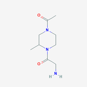 molecular formula C9H17N3O2 B7932141 1-(4-Acetyl-2-methyl-piperazin-1-yl)-2-amino-ethanone 