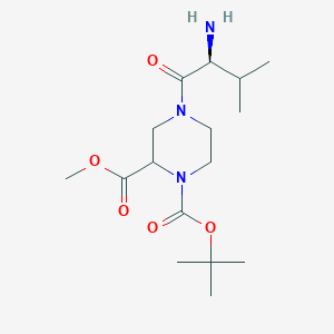 molecular formula C16H29N3O5 B7932155 4-((S)-2-Amino-3-methyl-butyryl)-piperazine-1,2-dicarboxylic acid 1-tert-butyl ester 2-methyl ester 