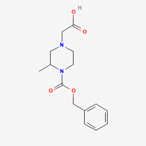 molecular formula C15H20N2O4 B7932181 4-Carboxymethyl-2-methyl-piperazine-1-carboxylic acid benzyl ester 