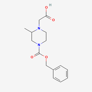molecular formula C15H20N2O4 B7932186 4-Carboxymethyl-3-methyl-piperazine-1-carboxylic acid benzyl ester 