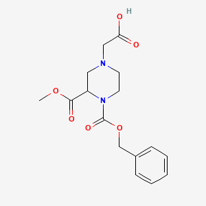 molecular formula C16H20N2O6 B7932191 4-Carboxymethyl-piperazine-1,2-dicarboxylic acid 1-benzyl ester 2-methyl ester 