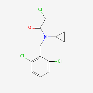 molecular formula C12H12Cl3NO B7932326 2-Chloro-N-cyclopropyl-N-(2,6-dichloro-benzyl)-acetamide 