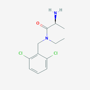 molecular formula C12H16Cl2N2O B7932429 (S)-2-Amino-N-(2,6-dichloro-benzyl)-N-ethyl-propionamide 