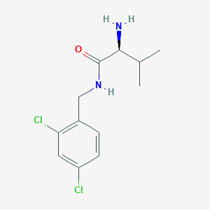 molecular formula C12H16Cl2N2O B7932501 (S)-2-Amino-N-(2,4-dichloro-benzyl)-3-methyl-butyramide 