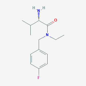molecular formula C14H21FN2O B7932548 (S)-2-Amino-N-ethyl-N-(4-fluoro-benzyl)-3-methyl-butyramide 