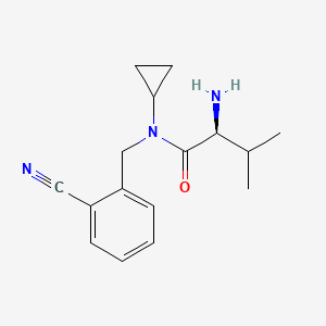 molecular formula C16H21N3O B7932604 (S)-2-Amino-N-(2-cyano-benzyl)-N-cyclopropyl-3-methyl-butyramide 