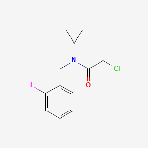 molecular formula C12H13ClINO B7932706 2-Chloro-N-cyclopropyl-N-(2-iodo-benzyl)-acetamide 