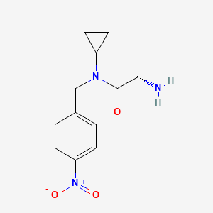 molecular formula C13H17N3O3 B7932917 (S)-2-Amino-N-cyclopropyl-N-(4-nitrobenzyl)propanamide 