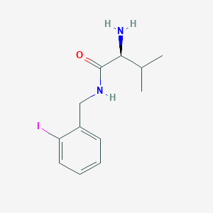 molecular formula C12H17IN2O B7932932 (S)-2-Amino-N-(2-iodo-benzyl)-3-methyl-butyramide 