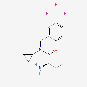 molecular formula C16H21F3N2O B7933050 (S)-2-Amino-N-cyclopropyl-3-methyl-N-(3-trifluoromethyl-benzyl)-butyramide 