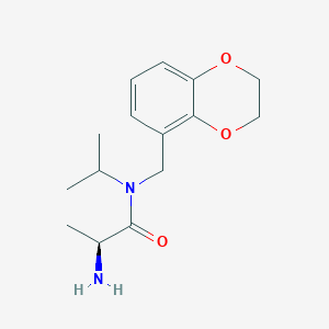 molecular formula C15H22N2O3 B7933225 (S)-2-Amino-N-(2,3-dihydro-benzo[1,4]dioxin-5-ylmethyl)-N-isopropyl-propionamide 