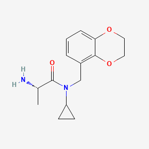 molecular formula C15H20N2O3 B7933230 (S)-2-Amino-N-cyclopropyl-N-(2,3-dihydro-benzo[1,4]dioxin-5-ylmethyl)-propionamide 