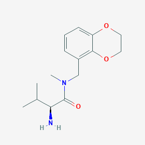 molecular formula C15H22N2O3 B7933232 (S)-2-Amino-N-(2,3-dihydro-benzo[1,4]dioxin-5-ylmethyl)-3,N-dimethyl-butyramide 
