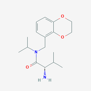 molecular formula C17H26N2O3 B7933240 (S)-2-Amino-N-(2,3-dihydro-benzo[1,4]dioxin-5-ylmethyl)-N-isopropyl-3-methyl-butyramide 