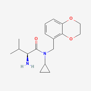 molecular formula C17H24N2O3 B7933242 (S)-2-Amino-N-cyclopropyl-N-(2,3-dihydro-benzo[1,4]dioxin-5-ylmethyl)-3-methyl-butyramide 