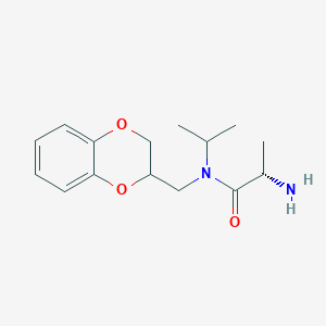 molecular formula C15H22N2O3 B7933250 (S)-2-Amino-N-(2,3-dihydro-benzo[1,4]dioxin-2-ylmethyl)-N-isopropyl-propionamide 