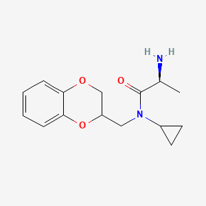 molecular formula C15H20N2O3 B7933256 (S)-2-Amino-N-cyclopropyl-N-(2,3-dihydro-benzo[1,4]dioxin-2-ylmethyl)-propionamide 