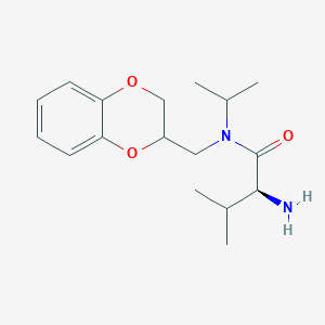 molecular formula C17H26N2O3 B7933264 (S)-2-Amino-N-(2,3-dihydro-benzo[1,4]dioxin-2-ylmethyl)-N-isopropyl-3-methyl-butyramide 