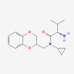 molecular formula C17H24N2O3 B7933266 (S)-2-Amino-N-cyclopropyl-N-(2,3-dihydro-benzo[1,4]dioxin-2-ylmethyl)-3-methyl-butyramide 