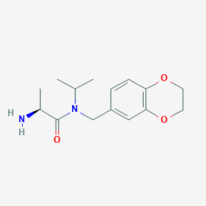 molecular formula C15H22N2O3 B7933270 (S)-2-Amino-N-(2,3-dihydro-benzo[1,4]dioxin-6-ylmethyl)-N-isopropyl-propionamide 