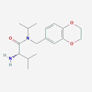 molecular formula C17H26N2O3 B7933275 (S)-2-Amino-N-(2,3-dihydro-benzo[1,4]dioxin-6-ylmethyl)-N-isopropyl-3-methyl-butyramide 