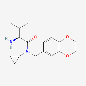 molecular formula C17H24N2O3 B7933281 (S)-2-Amino-N-cyclopropyl-N-(2,3-dihydro-benzo[1,4]dioxin-6-ylmethyl)-3-methyl-butyramide 
