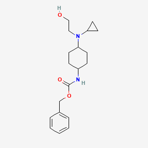 molecular formula C19H28N2O3 B7933389 {4-[Cyclopropyl-(2-hydroxy-ethyl)-amino]-cyclohexyl}-carbamic acid benzyl ester 