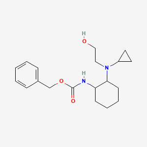 molecular formula C19H28N2O3 B7933393 {2-[Cyclopropyl-(2-hydroxy-ethyl)-amino]-cyclohexyl}-carbamic acid benzyl ester 