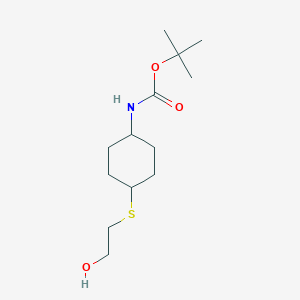 molecular formula C13H25NO3S B7933744 [4-(2-Hydroxy-ethylsulfanyl)-cyclohexyl]-carbamic acid tert-butyl ester 