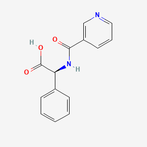 molecular formula C14H12N2O3 B7933861 (S)-2-(nicotinamido)-2-phenylacetic acid 