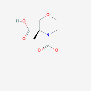 molecular formula C11H19NO5 B7933937 (S)-4-(Tert-butoxycarbonyl)-3-methylmorpholine-3-carboxylic acid 