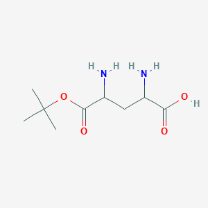molecular formula C9H18N2O4 B7933942 2,4-Diamino-5-[(2-methylpropan-2-yl)oxy]-5-oxopentanoic acid 