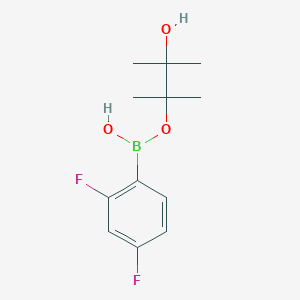 molecular formula C12H17BF2O3 B7933977 (2,4-Difluorophenyl)-(3-hydroxy-2,3-dimethylbutan-2-yl)oxyborinic acid 