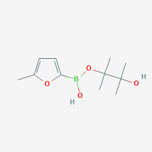 molecular formula C11H19BO4 B7933982 (3-Hydroxy-2,3-dimethylbutan-2-yl)oxy-(5-methylfuran-2-yl)borinic acid 
