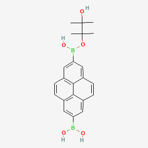 molecular formula C22H24B2O5 B7933992 (7-(Hydroxy((3-hydroxy-2,3-dimethylbutan-2-yl)oxy)boryl)pyren-2-yl)boronic acid 