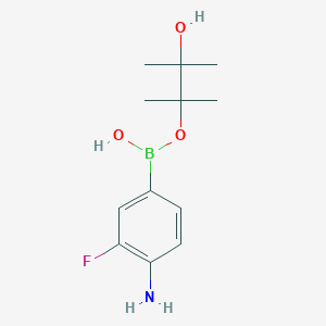 molecular formula C12H19BFNO3 B7934010 3-Hydroxy-2,3-dimethylbutan-2-YL hydrogen 4-amino-3-fluorophenylboronate 
