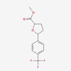molecular formula C13H13F3O3 B7934089 Methyl 5-[4-(trifluoromethyl)phenyl]oxolane-2-carboxylate 