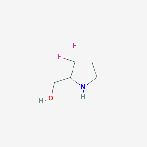 molecular formula C5H9F2NO B7934121 (3,3-Difluoropyrrolidin-2-yl)methanol 