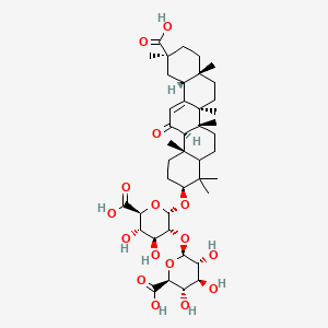 molecular formula C42H62O16 B7934195 (2S,3S,4S,5R,6R)-6-[(2S,3R,4S,5S,6S)-2-[[(3S,6Ar,6bS,8aS,11S,12aR,14aR,14bS)-11-carboxy-4,4,6a,6b,8a,11,14b-heptamethyl-14-oxo-2,3,4a,5,6,7,8,9,10,12,12a,14a-dodecahydro-1H-picen-3-yl]oxy]-6-carboxy-4,5-dihydroxyoxan-3-yl]oxy-3,4,5-trihydroxyoxane-2-carboxylic acid 