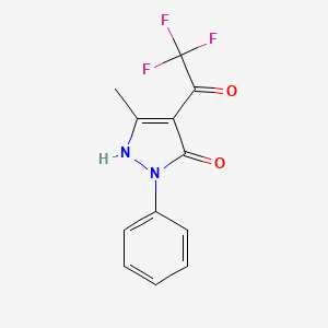 molecular formula C12H9F3N2O2 B7934207 5-Methyl-2-phenyl-4-(2,2,2-trifluoroacetyl)-1H-pyrazol-3(2H)-one 