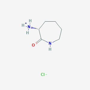 molecular formula C6H13ClN2O B7934245 [(3R)-2-oxoazepan-3-yl]azanium;chloride 