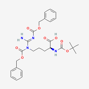 molecular formula C27H34N4O8 B7934327 (S)-5-(1,3-Bis((benzyloxy)carbonyl)guanidino)-2-((tert-butoxycarbonyl)amino)pentanoic acid 