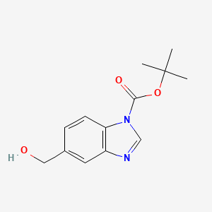 molecular formula C13H16N2O3 B7934346 tert-Butyl 5-(hydroxymethyl)-1H-benzo[d]imidazole-1-carboxylate CAS No. 725237-71-8