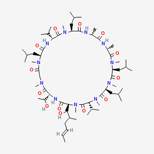 (3R,6S,9S,12R,15R,18S,21R,24S,30R,33S)-30-(1-hydroxyethyl)-33-[(E)-1-hydroxy-2-methylhex-4-enyl]-1,4,7,10,12,15,19,25,28-nonamethyl-6,9,18,24-tetrakis(2-methylpropyl)-3,21-di(propan-2-yl)-1,4,7,10,13,16,19,22,25,28,31-undecazacyclotritriacontane-2,5,8,11,14,17,20,23,26,29,32-undecone