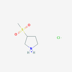 molecular formula C5H12ClNO2S B7934492 3-Methylsulfonylpyrrolidin-1-ium;chloride 