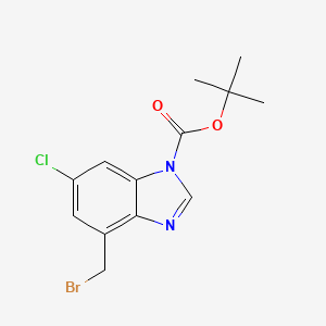 molecular formula C13H14BrClN2O2 B7934601 tert-Butyl 4-(bromomethyl)-6-chloro-1H-benzo[d]imidazole-1-carboxylate CAS No. 942317-90-0
