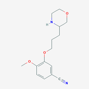 molecular formula C15H20N2O3 B7934645 4-Methoxy-3-(3-(morpholin-3-yl)propoxy)benzonitrile 