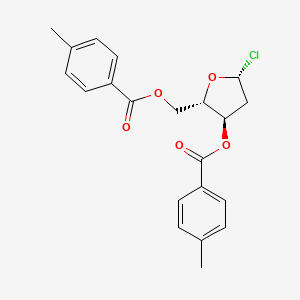 molecular formula C21H21ClO5 B7934647 (2S,3R,5R)-5-Chloro-2-(((4-methylbenzoyl)oxy)methyl)tetrahydrofuran-3-yl 4-methylbenzoate 