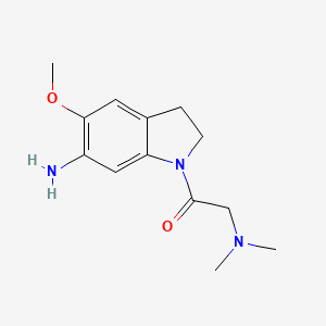 molecular formula C13H19N3O2 B7934692 1-(6-Amino-5-methoxy-2,3-dihydro-1H-indol-1-yl)-2-(dimethylamino)ethan-1-one 